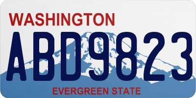 WA license plate ABD9823