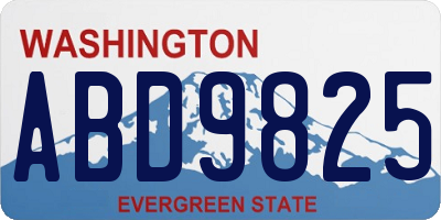 WA license plate ABD9825