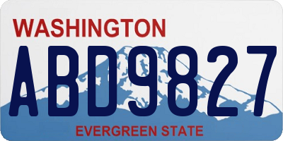 WA license plate ABD9827