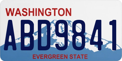 WA license plate ABD9841
