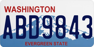 WA license plate ABD9843