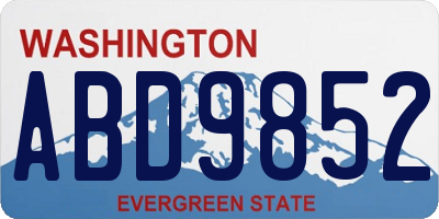 WA license plate ABD9852