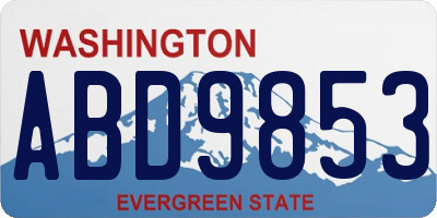 WA license plate ABD9853