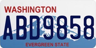 WA license plate ABD9858