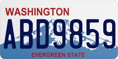 WA license plate ABD9859