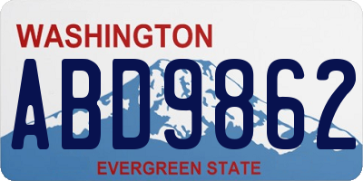 WA license plate ABD9862