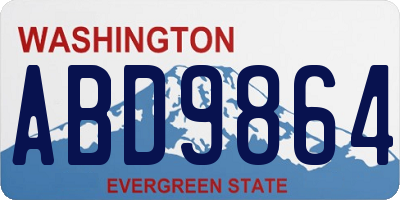 WA license plate ABD9864