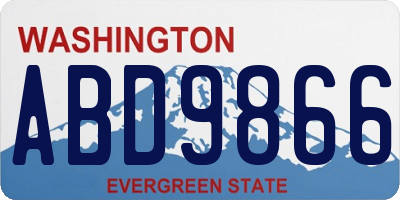 WA license plate ABD9866