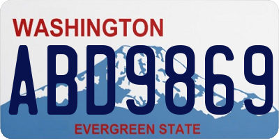 WA license plate ABD9869