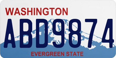 WA license plate ABD9874