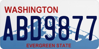 WA license plate ABD9877