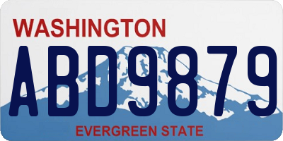 WA license plate ABD9879