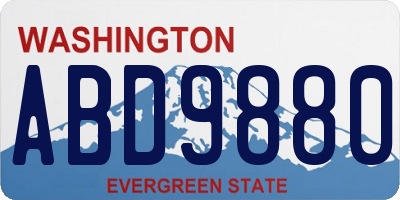 WA license plate ABD9880