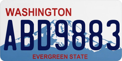 WA license plate ABD9883