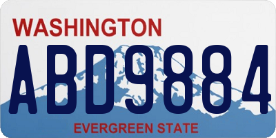 WA license plate ABD9884