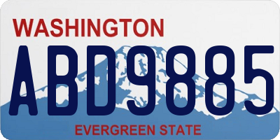 WA license plate ABD9885