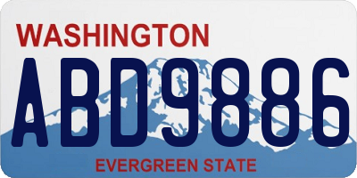 WA license plate ABD9886
