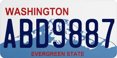 WA license plate ABD9887