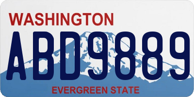 WA license plate ABD9889