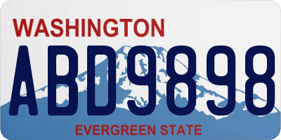 WA license plate ABD9898