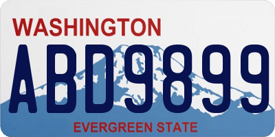 WA license plate ABD9899