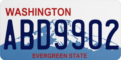WA license plate ABD9902