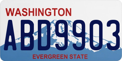 WA license plate ABD9903