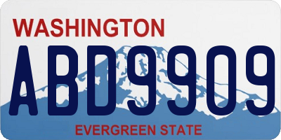 WA license plate ABD9909