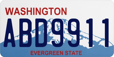 WA license plate ABD9911