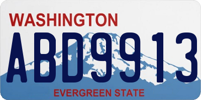 WA license plate ABD9913