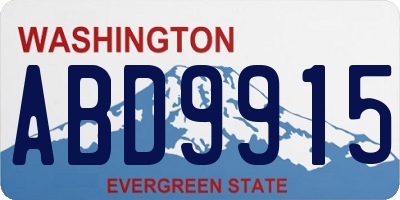 WA license plate ABD9915