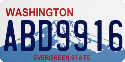 WA license plate ABD9916