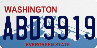 WA license plate ABD9919