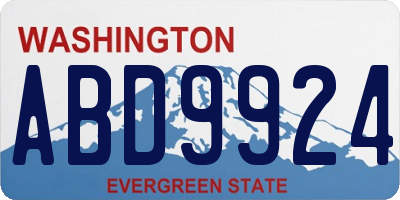 WA license plate ABD9924