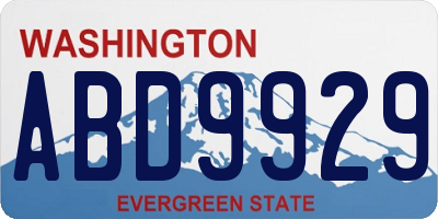 WA license plate ABD9929