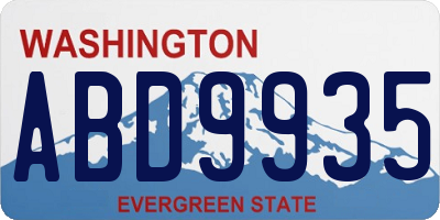 WA license plate ABD9935