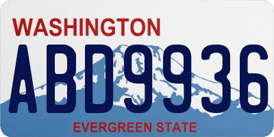 WA license plate ABD9936
