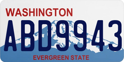 WA license plate ABD9943