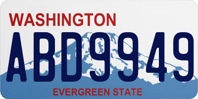 WA license plate ABD9949