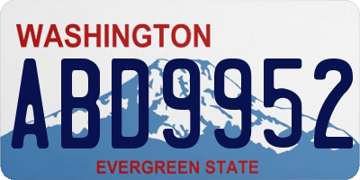 WA license plate ABD9952