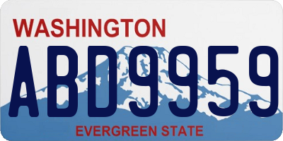 WA license plate ABD9959