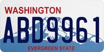 WA license plate ABD9961