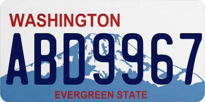 WA license plate ABD9967