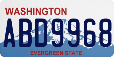 WA license plate ABD9968