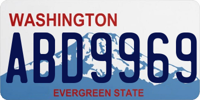 WA license plate ABD9969