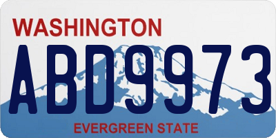 WA license plate ABD9973