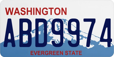WA license plate ABD9974