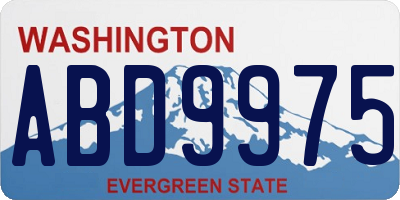 WA license plate ABD9975