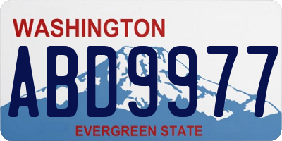 WA license plate ABD9977