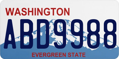 WA license plate ABD9988